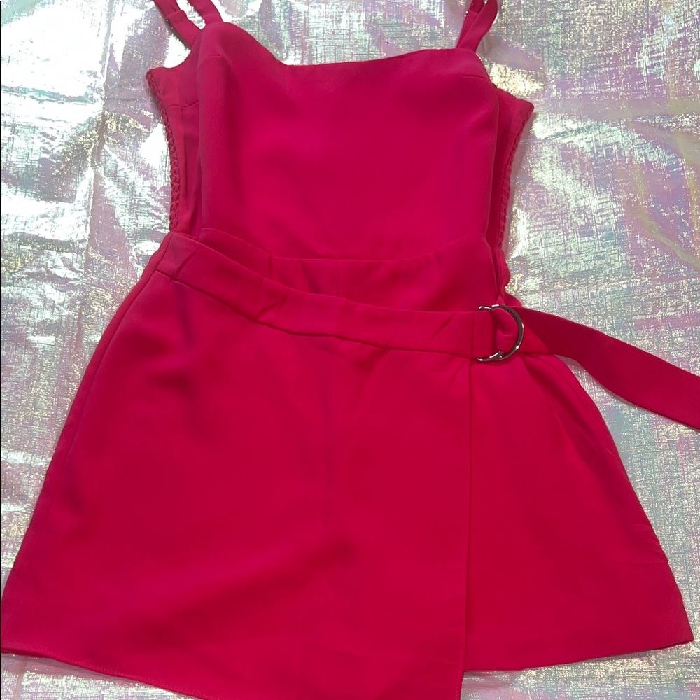 Amanda Uprichard Della Romper Bright Pink 183.